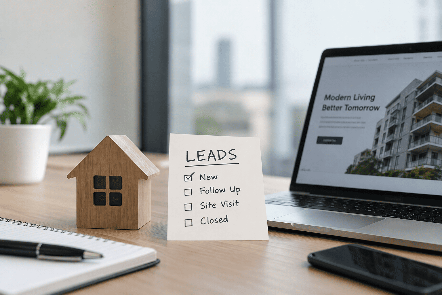 Real estate sales professional following up with a property lead